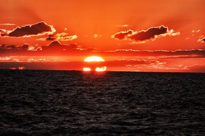 Scenic view of sea at sunset