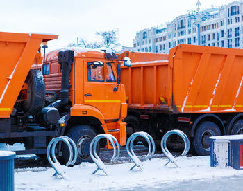 View of machine in winter