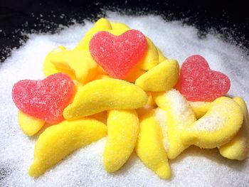 Close-up of heart shape candies