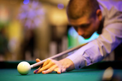 Man playing pool