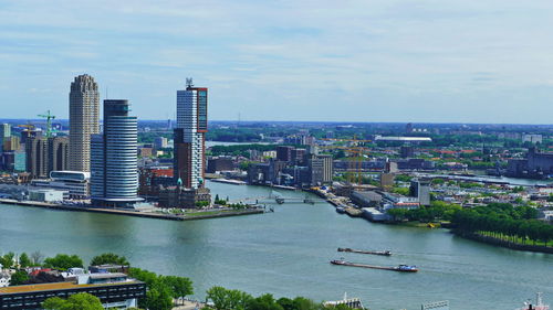 Aerial view of buildings in city