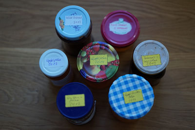 Close-up of coins on table