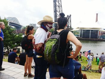 People standing in park