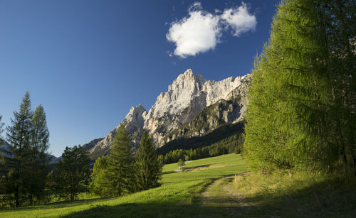 Scenic view of landscape against cloudy sky