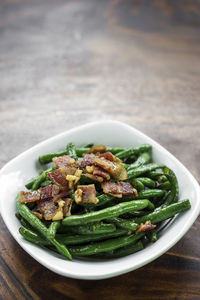 Close-up of salad in plate on table