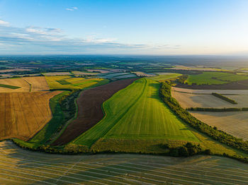 High angle view of landscape against sky