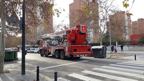 Vehicles on road in city