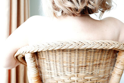 Close-up of woman in basket