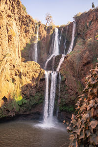 Scenic view of waterfall