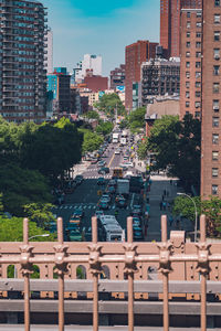 Aerial view of city buildings against sky