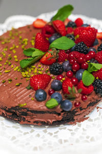 Close-up of dessert on table