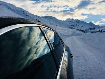 Scenic view of snowcapped mountain against sky