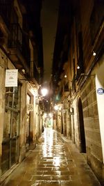 Illuminated street at night