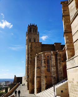 Low angle view of old building against sky