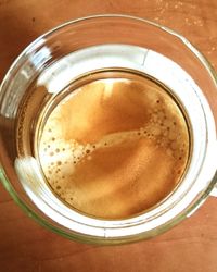 High angle view of coffee on table