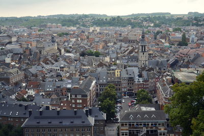 High angle view of townscape against sky