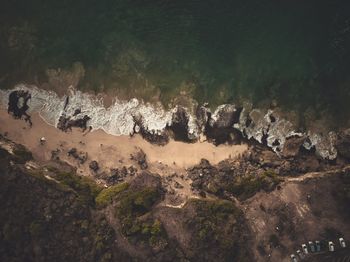 High angle view of beach against sky