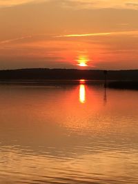 Scenic view of sunset over sea