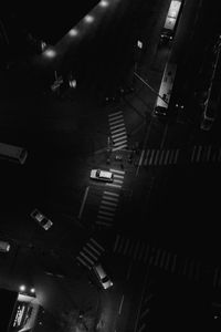 High angle view of illuminated buildings in city at night