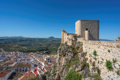 View of old ruins against clear sky