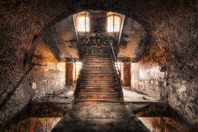 Staircase in abandoned building