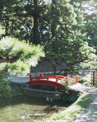 Scenic view of canal against trees