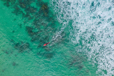 High angle view of sea waves