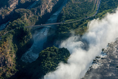 Scenic view of waterfall