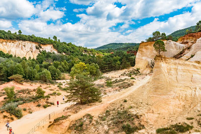 Scenic view of landscape against cloudy sky