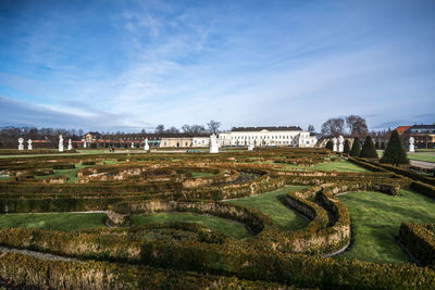 Panoramic view of buildings against sky