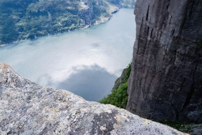 Scenic view of sea and mountains