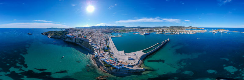 High angle view of sea against sky