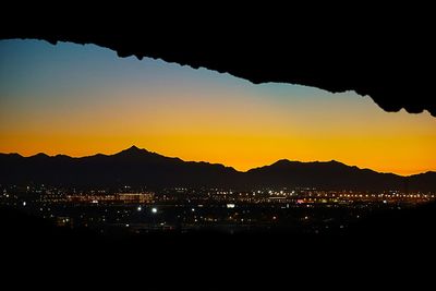 Illuminated cityscape at night