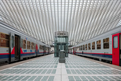 Train at railroad station platform