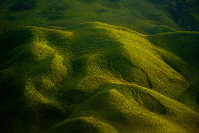 High angle view of sunlight falling on land