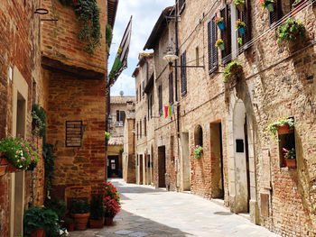 Narrow alley amidst buildings in town