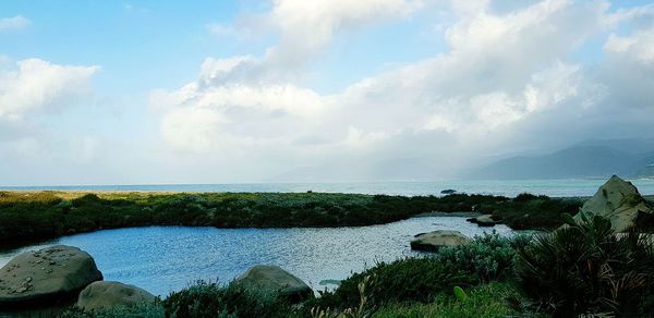 Panoramic shot of sea against sky