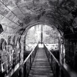 Footbridge leading to tunnel