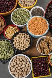 High angle view of various spices for sale at market