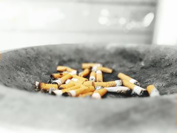 Close-up of cigarette smoking