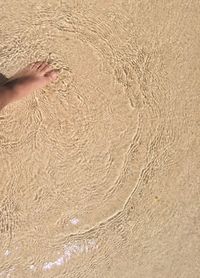 Close-up of human feet on sand