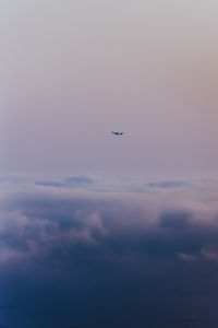 Low angle view of airplane flying in sky