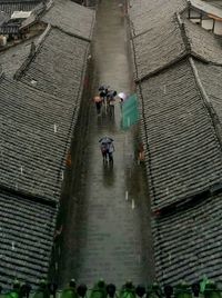 Woman walking in city