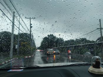 Blurred motion of car on road