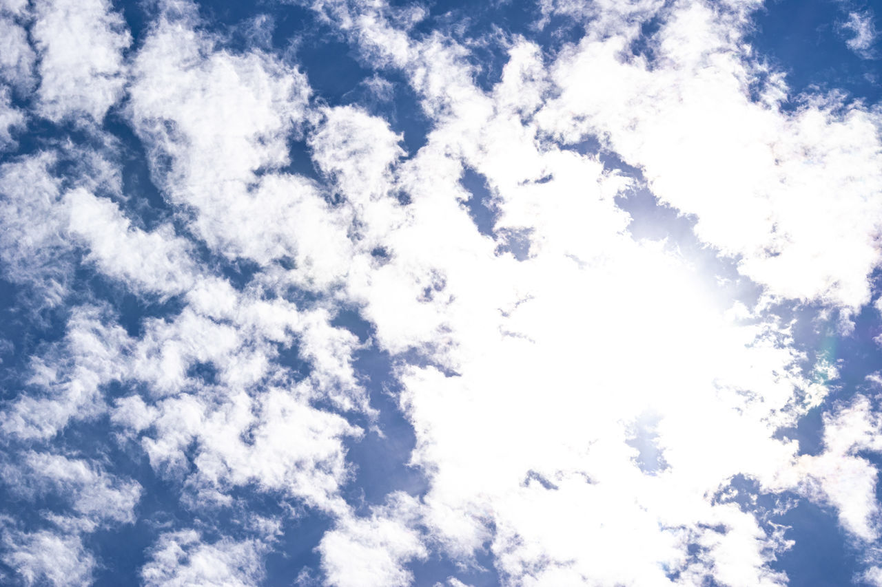 LOW ANGLE VIEW OF WHITE CLOUDS IN SKY