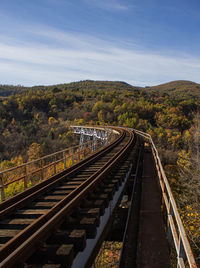 Railroad tracks against sky