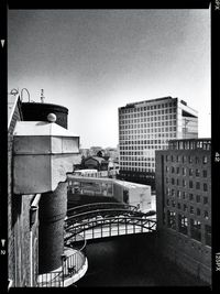 Low angle view of buildings in city