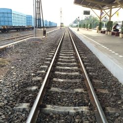 Surface level of railroad station platform