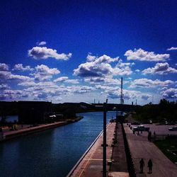 View of river against cloudy sky