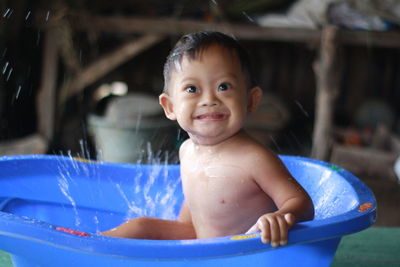 Portrait of cute boy smiling